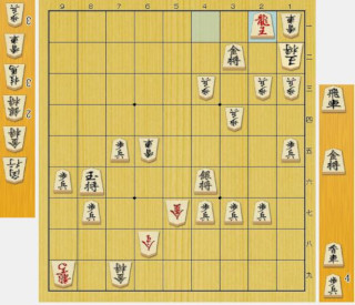 ぴよ将棋、Lv17ひよえ後手-プレイヤー(R837)第一局終局場面